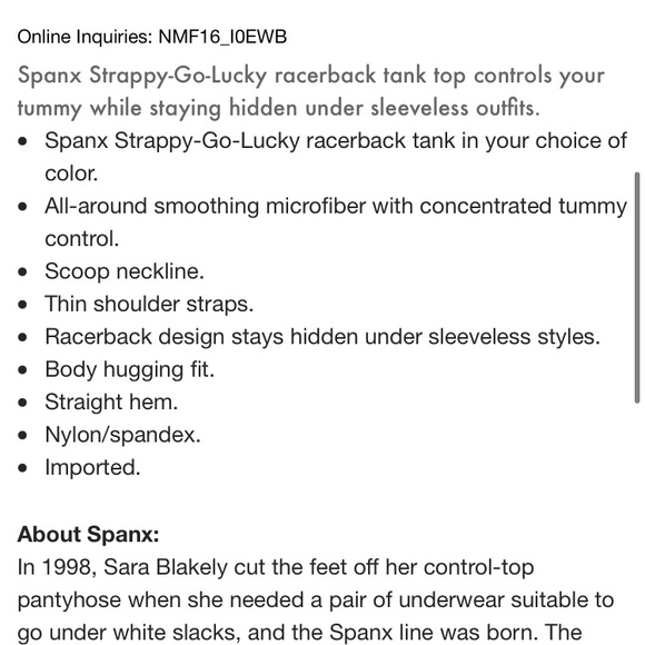 NEW Spanx Strappy Go Lucky Racerback Tank Top Cami T Back - Picture 2 of 5